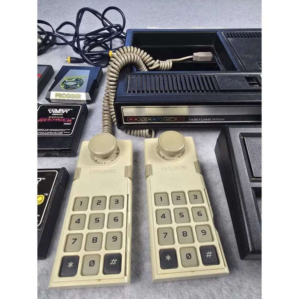 Colecovision Video Game Console With Expansion Module 6 Joysticks 8 Games Tested